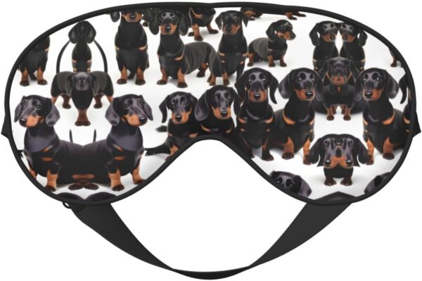 Dachshund Weiner Pet Dog Sleep Mask Perfect Light Blocking Sleeping Mask for Travel Yoga Nap, Fully Adjustable Strap