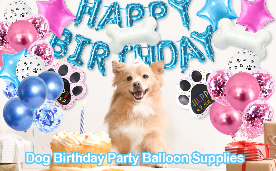 Dog Birthday Balloon Set