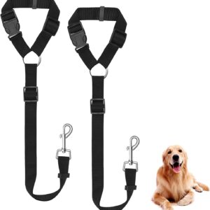 Dog Car Seat Belt, 2 Pack Dual Use Adjustable Dog Car Harness Restraints Leads Pet Puppy Dog Safety Seat Belt For Any Cars Vehicle Travel Dog Dog Seat Belt For Car Harness Boot,Accessories