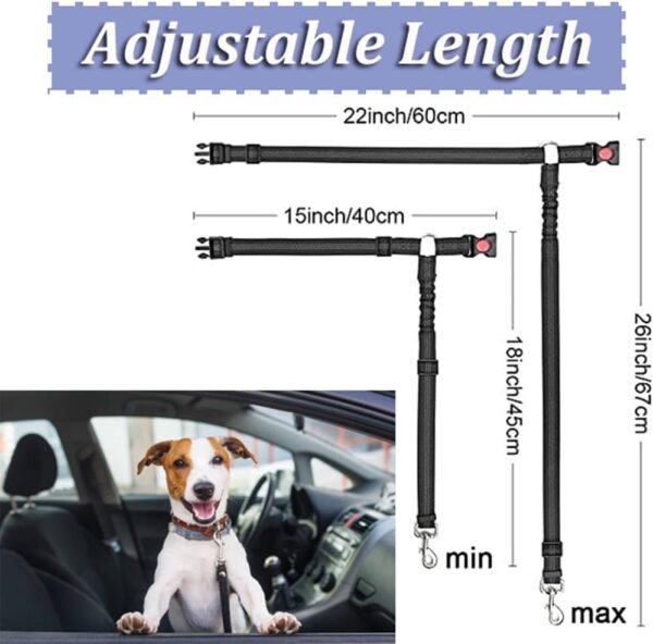 Dog Car Seat Belt Headrest Adjustable Dog Car Restraints Leads Pet Seat Belt Dog Safety Seat Belt Strong Leash Leads for any Cars Vehicle Travel Accessories for Pets Cats Dogs - Black