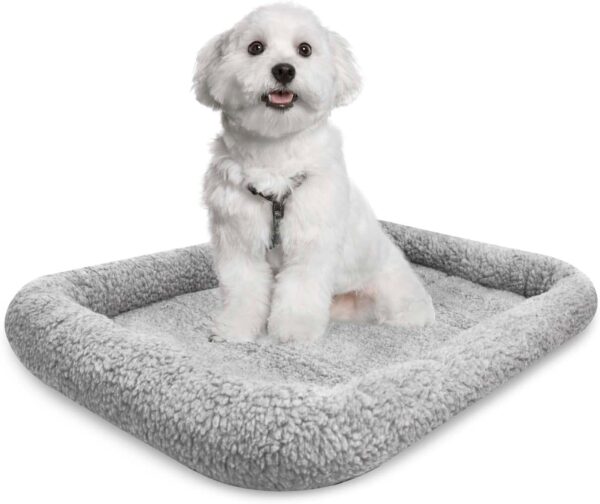 Dog Crates + Dog Bed - Small Washable Mattress | Comfortable Dog Cushion | Warm Dog Mat with Anti-Slip Bottom | Collapsible Bed | Puppy Mat Pad Blanket Dog Cats Bedding in Grey (58x43cm)