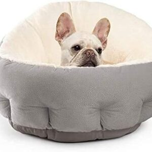 Dog bed, Queta dog sofa Dog pillow Classic high back pet bed Dog basket 60 * 57 * 27CM Removable and machine-washable comfort bed Four-season universal pet nest Sleeping bed (Grey)