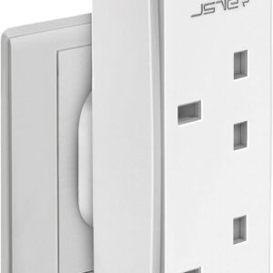 Double Plug Adaptor with 2 USB, JSVER Mini 2 Way Plugs Extension Multi Sockets with USB Ports(5V/2.4A) Wall Charger Adapter, 13A UK 3 Pin Power Socket for Home, Office, Kitchen,White