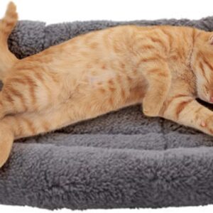 Enjoying Pet Bed Mat 26 x 38 cm Cat Pad with Pillow Around for Puppy Cat Curling Sleep Cat Beds for Cat Carrier/Crate Small Dog Self-Warm Bed, Antiskid Bottom, Small