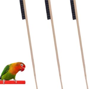 FZLANQ 3 PCS Bird Cage Brush Durable Wooden Long Handle Bird Cage Cleaning Brush Pet Cleaning Brush Pet Cage Cleaning Tool Pet Cage accessories for Pet Bird Small Animal