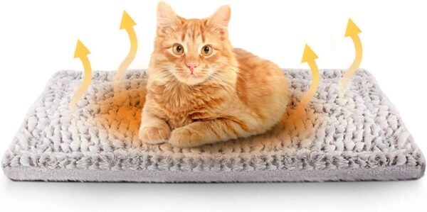 FurDreams Pet Bed - Self Heating Thermal Pads - Calming Mat Blanket for Indoors & Outdoors - Suited to Household Animals - Plush, Washable, Non-Electric & Noiseless Heat Pad (70 x 47cm)