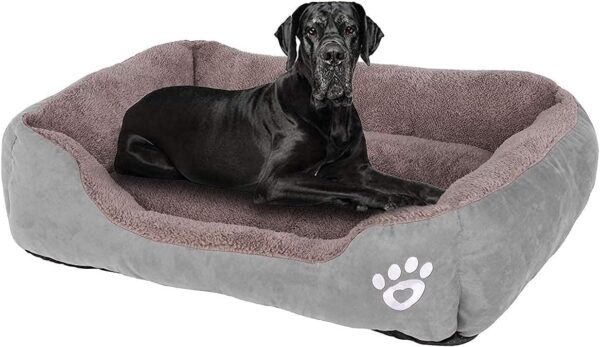 GoFirst Dog Bed Medium, Warm Soft Comfortable Pet Bed Sofa XL 80 * 60cm for Medium Dogs Cats Small Pets (Grey)