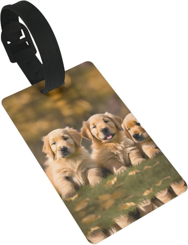 Golden Retriever Dogs Puppies Pets Print Stylish Suitcase Tag Luggage Labels Travel Accessories Bags Tag for Adults, Kids