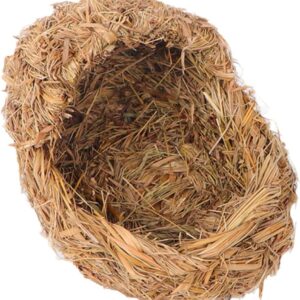 Grass Woven Pet 1pc Straw Pet Bed Bird Grass Bed Woven Straw Hut Critters Hamster Hanging Bed Hamster Sleeping Bed Hideaway Grass Hut Guinea Pigs Hamster House Grass Hammock