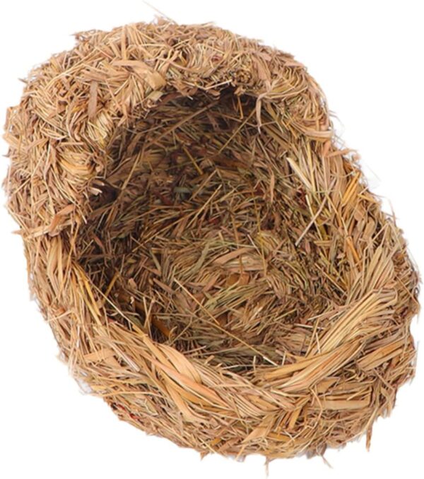 Grass Woven Pet 1pc Straw Pet Bed Bird Grass Bed Woven Straw Hut Critters Hamster Hanging Bed Hamster Sleeping Bed Hideaway Grass Hut Guinea Pigs Hamster House Grass Hammock