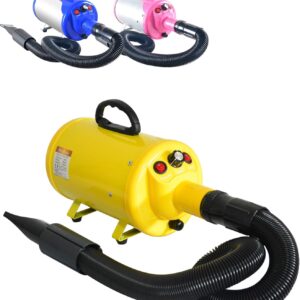 Gravitis Pet Supplies 2800w Professional Pet Hair Dryer with Hose: Powerful Blaster Dog Dryer with Variable Speed (Yellow)