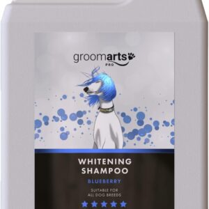 Groomarts Bluberry Whitening Dog Shampoo 5L - Professional & Home Use Dog Grooming Shampoo - 20:1 Concentration - Brightens & Cleans Light Coated Dogs - Blueberry Smoothie Fragrance