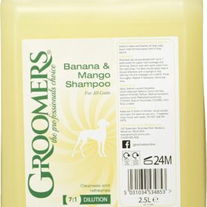 Groomers Banana and Mango Dog Shampoo, 2.5 Litre