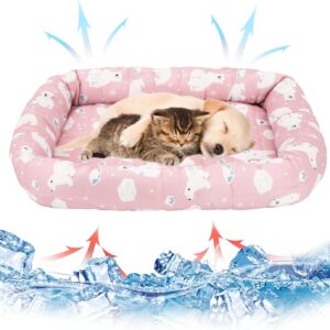 Gukasxi Pet Cooling Mats 45x40cm Pet Self Cooling Pad, Dog Cat Cooling Bed Mats, Washable Summer Pet Pad Blanket, Breathable Ice Silk Pet Cooling Pad, Pet Cool Mat for Cat Kitten Dog