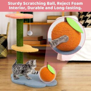 Happy & Polly Cat Scratching Post - Easy to Assemble with Sisal Ball for Kittens