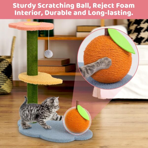 Happy & Polly Cat Scratching Post - Easy to Assemble with Sisal Ball for Kittens