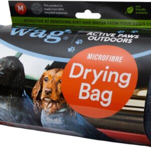 Henry Wag Dog Drying Bag - Soft & Highly Absorbent Microfibre, Muddy Pet Accessories, Quick Drying - Designed for Dogs - GRS Recycled Polyester - S (60 x 44 x 33 cm)