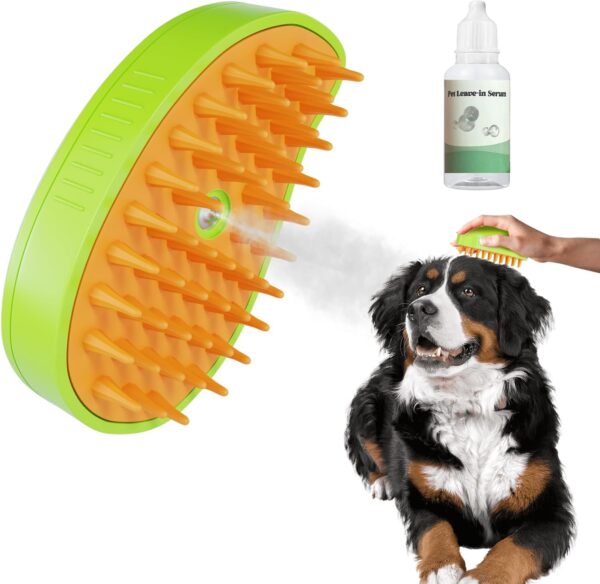 Hodlvant Pet Grooming Brush,Anti Flying Hair Pet Hair Brush for Removing Tangled Hair, Rechargeable Steamy/Massage/Grooming Comb, Silicone Pet Hair Self Cleaning Beauty Brush for all Cat Dog