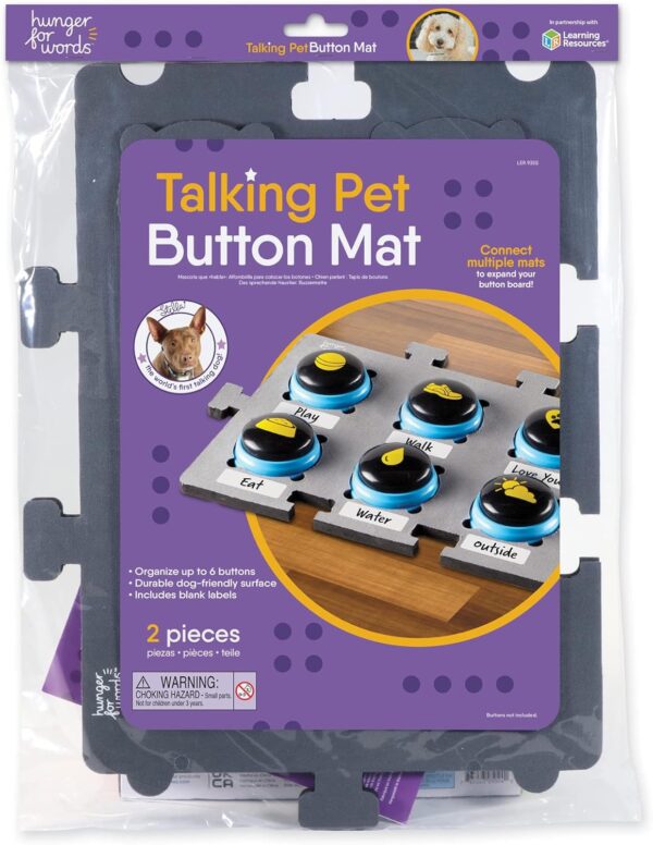 Hunger for Words Talking Pet Button Mat - 1 Piece Single Mat Holds Up to 6 Buttons, Talking Dog Button Mat, Talking Dog Button Storage, Pet Supplies, (Buttons Sold Separately)