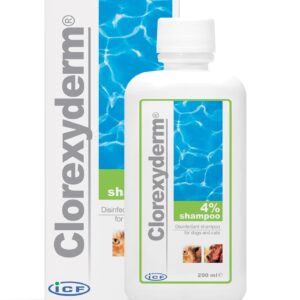 ICF | Clorexyderm Dog Shampoo For Itchy Skin Relief | Anti Itch + Antifungal + Antibacterial Shampoo And Conditioner For Pets With Sensitive Skin 200 ml