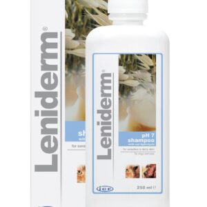 ICF | Leniderm Dog Shampoo for Itchy Skin Relief | Cat & Dog Shampoo and Conditioner for Pets with Sensitive Skin | 250 ml