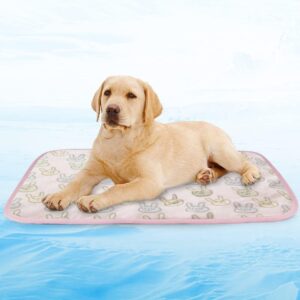 Idepet Pet Cooling Sleeping Mat,Dog Cats Pet Cooling Pad Cushion Cold Bed Blanket Ice Silk Cooling Mat Heat Dissipation Pad for Car Seats Beds in Summer S M L