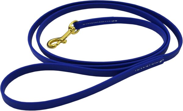 J&J Dog Supplies Biothane Dog Leash, 1/2" Wide by 6' Long, Blue