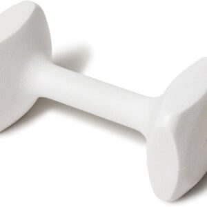 J&J Dog Supplies Obedience Retrieving Dumbbell with 3" Ends, 3 1/2" Wide Bit and 15/16" Diameter Bit, White, Large