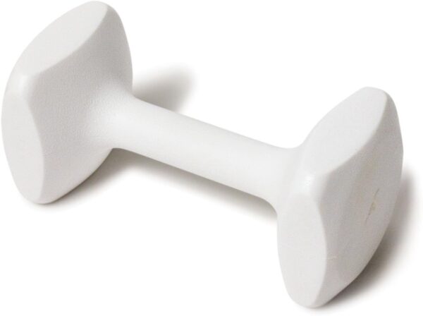 J&J Dog Supplies Obedience Retrieving Dumbbell with 3" Ends, 3 1/2" Wide Bit and 15/16" Diameter Bit, White, Large