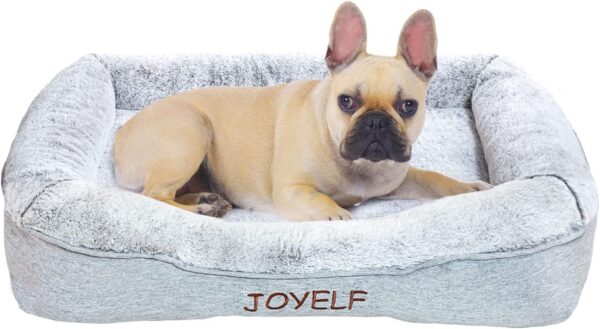 JOYELF Memory Foam Dog Bed Small Orthopedic Pet Bed with Washable Cover, Independent Mat Design with Free Waterproof Liner Included