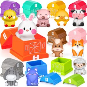 Joyreal Farm Animals Toys for 3 4 5 Year Olds - Toddler Learning Toys Montessori Stacking Toys Educational Toys Plane Travel Toys for Toddlers Gift for Girls Boys