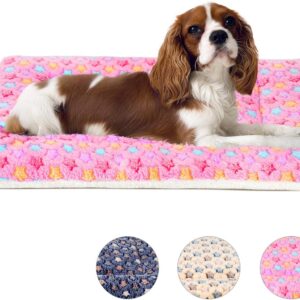 Kekuningan Dog Bed Mat Small Washable Dog Crate Mattress for 24 inch Cage Soft Flat Pet Cushion Bedding Puppy Pillow Blanket for Cats Puppy Dogs Reversible 60x46cm