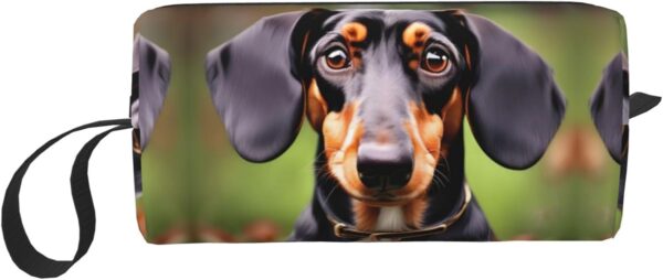 KoNsev Dachshund Weiner Pet Dogs Travel Toiletry Bag For Men&Women Accessories Organizer, Tiny Coin Purse Wallet, Little Pouch, Dachshund Weiner Pet Dogs, One Size