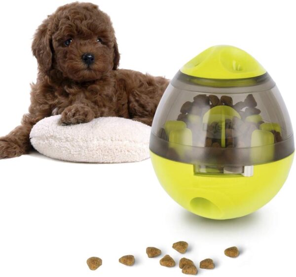 Lesfit Dog Food Ball, Pet Food Dispenser Toys IQ Treat Interactive Feeder Balls Smart Puzzle Toy for Dogs and Cats (Green)