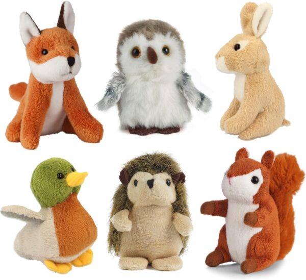 Living Nature Wildlife Buddies, 6 x Realistic Mini Cuddly Woodland Toys, Naturli Eco-Friendly Plushies, 9cm