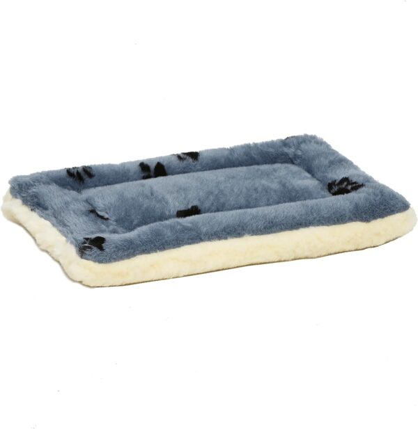 MidWest Homes for Pets Reversible Paw Print Pet Bed in Blue / White, Dog Bed Measures 43.18L x 27.94W x 3.81H Centimeters for "Tiny" Dog Breed, Machine Wash; Blue; Model 40218-FVBLS