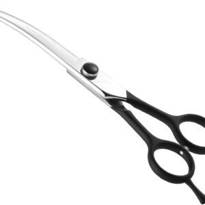 NOVOSACO 7-Inch Curved Dog Grooming Scissors - Professional Dog Grooming Scissors - Pet Grooming Scissors - Two-way Curved Grooming Scissors For Dogs, Cats