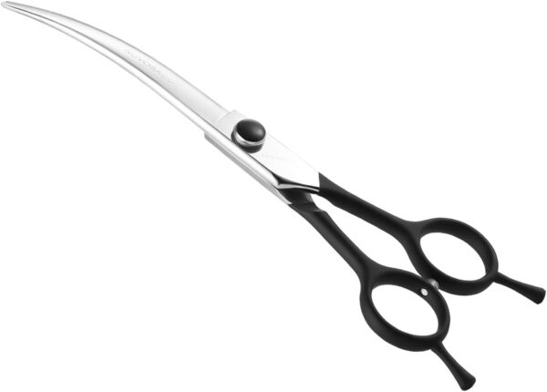 NOVOSACO 7-Inch Curved Dog Grooming Scissors - Professional Dog Grooming Scissors - Pet Grooming Scissors - Two-way Curved Grooming Scissors For Dogs, Cats