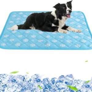 Nicola Non-Slip Pet Cooling Mat for Dogs/Cats, Absorbent Self Cool Mat for Dog/Cat Fabric, Durable Cooling Pad for Dogs, Soft Dog Ice Bed Summer Cooling Bed for Sleeping (Blue，XL)