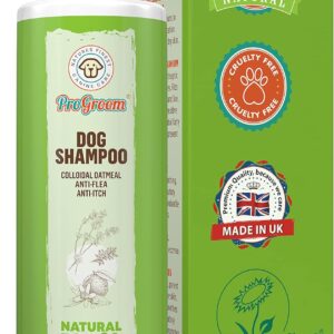 Oatmeal Dog Shampoo Natural and Organic - Shampoo (Flea) Treatment and Itchy Skin Relief Formula - Grooming Puppy Sensitive Shampoo and Conditioner for Smelly Dogs