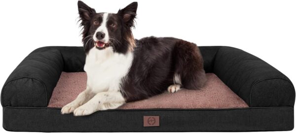 Orthopedic Memory Foam Dog Bed for Medium, Large and Extra Large Dogs, Bolster Dog Bed Waterproof Dog Beds with Removable Washable Cover Waterproof Lining and Anti-Slip Bottom