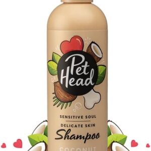 PET HEAD Dog Shampoo 300ml, Sensitive Soul, Coconut Scent, Shampoo for Dogs with Sensitive Skin, Professional Grooming, Vegan Pet Shampoo, Hypoallergenic, Natural, Gentle Formula for Puppies