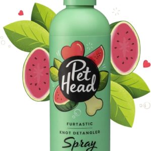 PET HEAD Dog Spray 300ml, Furtastic, Watermelon Scent, Knot Detangler, Best Pet Spray for Smelly Dogs, Care for Long, Tangly Curls & Coats, Professional Waterless Grooming, Gentle Formula for Puppies