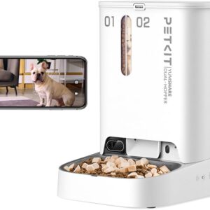 PETKIT Automatic Cat Feeder with Camera,1080P HD Video with Night Vision, 5L Auto Pet Feeder for Cat Dog, 2-Way Audio, Battery-Backup, Low Food & Motion Sensor, WiFi Enabled Cat Food Dispenser