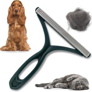 PawsOnlyUK Pet Hair Remover for Carpet Sofa Car Furniture Stairs Pet Bed Rugs | Carpet Scraper Tool | Reusable Lint Remover | Portable Carpet Brush | Easy to Clean Cat Dog Hair Fur (Green)