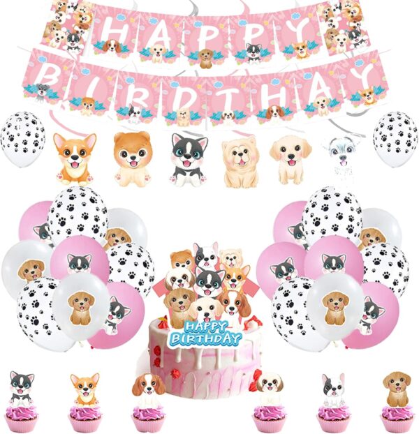 Pet Dog Birthday Decoration Dog Birthday Decorations Pet Dog Party Supplies Dog Balloon Decorations Pet Dog Birthday Balloons Dog Cake Decorations Pet Dog Birthday Banner Dog Spiral Ornaments