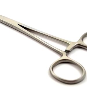 Pet Grooming Hemostat Dog, Cat,Small Pet Ear Hair Puller Locking Forceps, Mirror Polished, Curved,5.5''