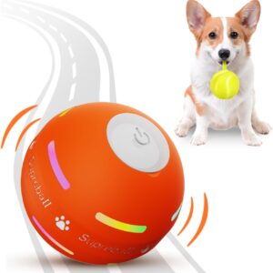 PetDroid Interactive Dog/Cats Ball Toys,Durable Motion Activated Automatic Rolling Ball Toys for Puppy/Small/Medium Dogs,USB Rechargeable