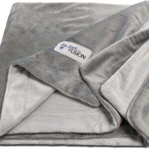 PetFusion Dog Blanket Washable Fleece Blanket for Dog Beds Plush Cat Blanket Soft Throw for Pets Dog Blanket Micro Plush Cat Blanket, Ultra Soft and Cosy Reversible Bed Cover - Grey - XL (152 x 122cm)