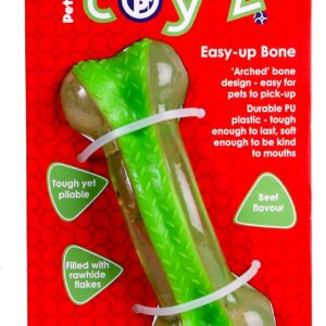 Petface Toyz Easy-Up Bone Flavoured Chew Dog Toy, Beef